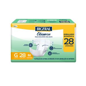 Fralda Classica Economica 28 Unidades Bigfral G BRANCO 20549-0