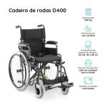 Cadeira De Rodas D400 Raiada Dobr�vel Pneu Anti Furo At� 120kg Dellamed - Foto 2