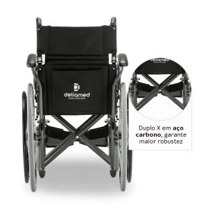 Cadeira De Rodas D400 Raiada Dobr�vel Pneu Anti Furo At� 120kg Dellamed - Foto 6