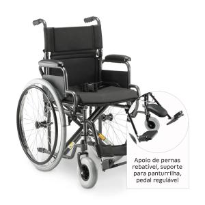 Cadeira De Rodas D400 Raiada Dobr�vel Pneu Anti Furo At� 120kg Dellamed - Foto 4