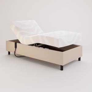 Cama Motorizada Solteiro Centauro Bege Com Colcho Pilati At 120kg   61199.0075