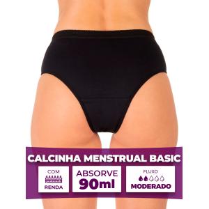 Calcinha Menstrual Basic Renda Dominatto M PRETO 