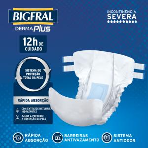 Fralda Dermaplus Noturna Econ�mica 16 Unidades Bigfral - Foto 3