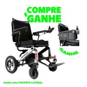 Cadeira Rodas Motorizada Pop Power Lite Ganhe Pochete 44 PRATA 