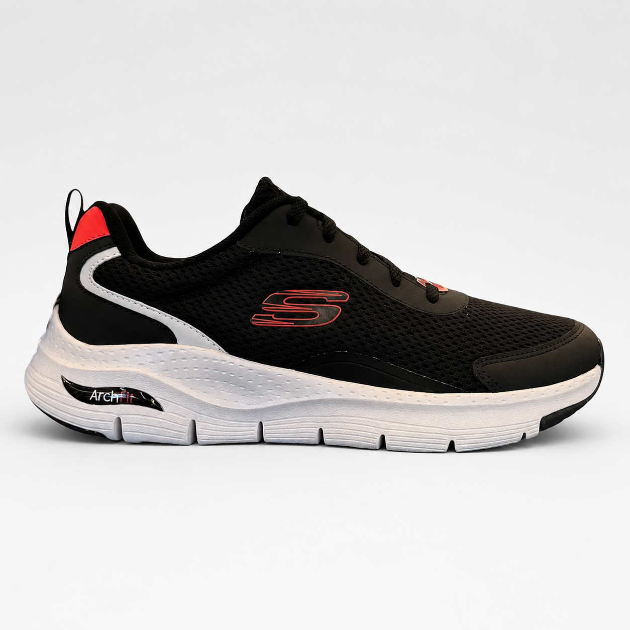 Tênis Skechers Arch Fit 894294br Masculino 43 PRETO VERMELHO BKRD