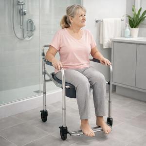 Cadeira De Banho Em Alum�nio Desmont�vel Hidrolight At� 100kg - Foto 2