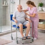 Cadeira Banho Higienica D45 Dobravel Desmontavel Aco At� 150kg Dellamed - Foto 16