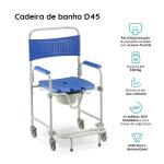 Cadeira Banho Higienica D45 Dobravel Desmontavel Aco At� 150kg Dellamed - Foto 14