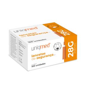 Lanceta Seguranca 28g 1.8mm Pa Ii 100 Unidades Uniqmed