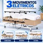 Cama Hospitalar Motorizada Comfort Pilati Com Eleva��o, Grades E Rod�zios At� 150kg - Foto 2