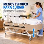 Cama Hospitalar Motorizada Comfort Pilati Com Eleva��o, Grades E Rod�zios At� 150kg - Foto 3
