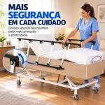 Cama Hospitalar Motorizada Comfort Pilati Com Eleva��o, Grades E Rod�zios At� 150kg - Foto 5