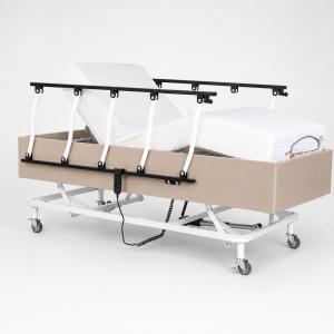 Cama Hospitalar Motorizada Comfort Sem Colchao Com Grade Basculante E Rodizios Madeira Pilati At� 150kg