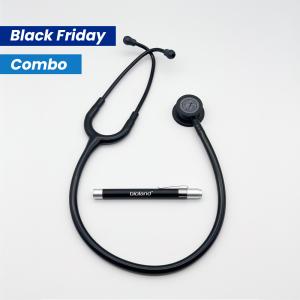 Kit Estetoscpio 3m Littmann Classic Iii Black Edition + Lanterna Led Bioland Preto Fosco   