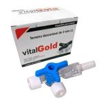Torneira Descartavel Res Lipidio 3 Vias Lock Vitalgold - Foto 1