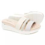 Tamanco Modare Napa Float Nature Safiano Strass Feminino - Foto 4