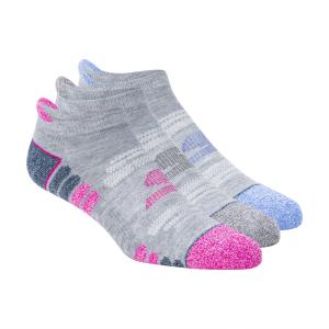 Kit 3 Pares Meia Skechers Performance Grey W Color Pop Cano Curto S110098 Feminino