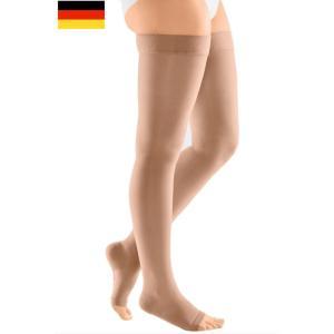 Meia De Compresso Medi Duomed Smooth Meia Coxa 7/8 Com Faixa Silicone Aberta 20-30mmhg