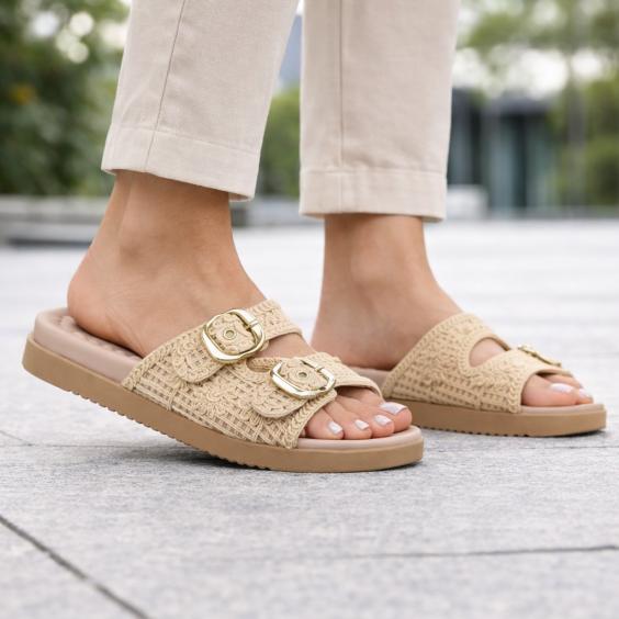 Sandalia Modare Gaspea Pronta Istambul Napa Floather Nature Feminino