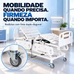 Cama Hospitalar Motorizada Evolution Steel Pilati Com Grades E Rod�zios At� 180kg - Foto 2