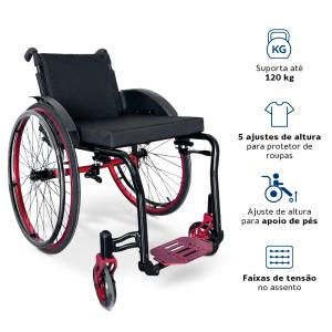 Cadeira De Rodas Monobloco Em Aluminio M2 Max Moving Dellamed At� 120kg - Foto 2