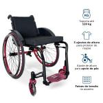 Cadeira De Rodas Monobloco Em Aluminio M2 Max Moving Dellamed At� 120kg - Foto 2