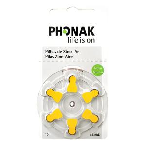 Bateria Para Aparelho Auditivo 10 A 6 Unidades Phonak  