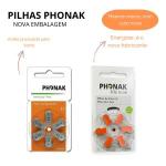 06 Pilhas Baterias Aparelho Auditivo Phonak 13 - Foto 2