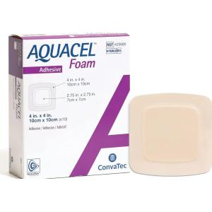 Curativo Aquacel Foam Adesivo Convatec Com Prata 10x10cm 10X10CM 