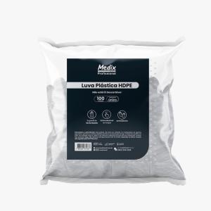 Luva Pl�stica Hdpe N�o Est�ril Medix 100 Unidades  