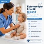 Estetosc�pio Pedi�trico Bioland E100 Infantil Preto - Foto 3
