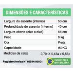 Cadeira De Banho Higi�nica Aqua Life Plus Dune 150kg - Foto 10
