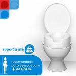 Assento Elevado Para Vaso Astra Com Tampa E Trava 7,5cm Ou 13cm - Foto 3