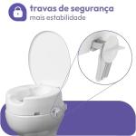Assento Elevado Para Vaso Astra Com Tampa E Trava 7,5cm Ou 13cm - Foto 6