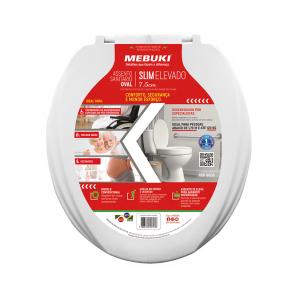 Assento Elevado Tampa Oval Mebuki ABERTO 7,5CM